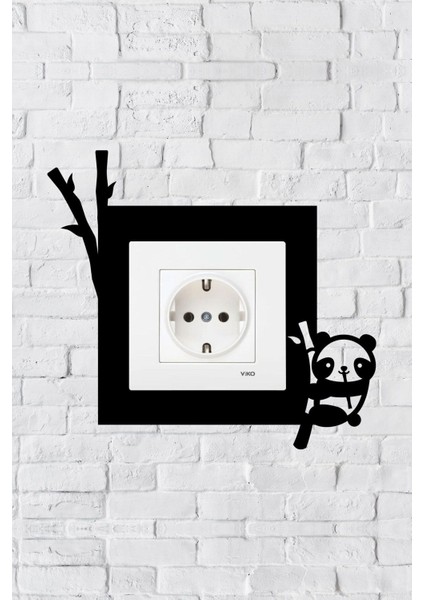 Panda Tasarım Priz Çerçevesi (Iç Ölçü 8,4x8,4 Cm) Dekoratif Priz - Çocuk Odası Anahtar Çerçevesi