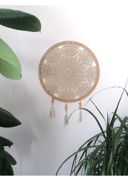 Mandala Dantel Bohem Duvar Süsü, Dantelli Duvar Dekorasyonu, Iskandinav Dekor, Modern Dantel Süs