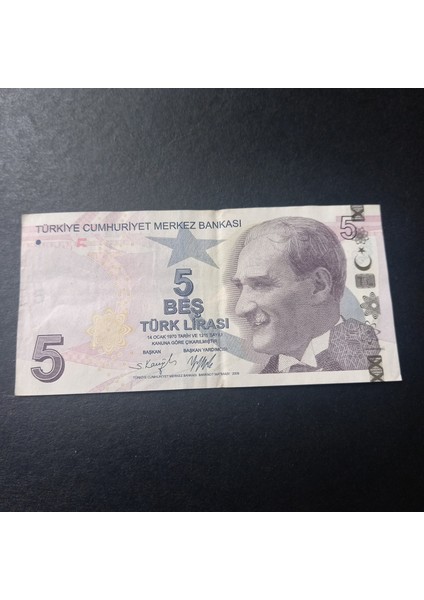 39963680C0F48B0E5F 9.emisyon 5türk Lirası Güzel Numara F177 757575