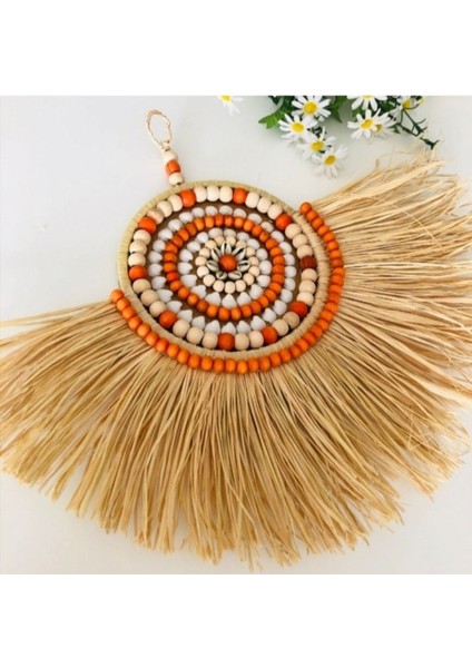 Rafya Deniz Kabuklu Yelpaze Duvar Aksesuar Süsü