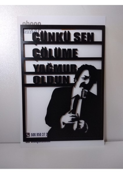 Ahşap Mini Boy Müslüm Gürses Tablo Duvar Dekoru Duvar Tablo Süsü