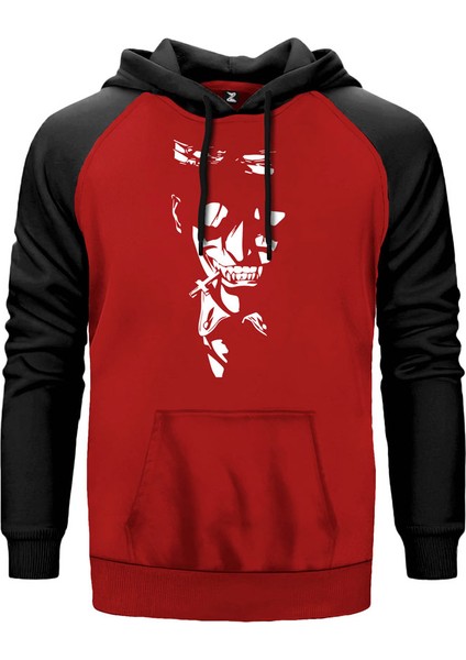 Hellsing Ultimate Cross Kırmızı Renk Reglan Kol Kapşonlu Sweatshirt