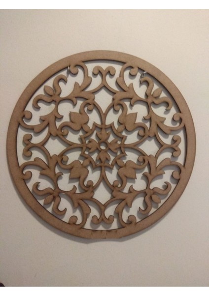 Dekoratif Mandala Desen Boyanabilir Ahşap Mdf Kapı Süsü Duvar Dekorasyonu 25 cm