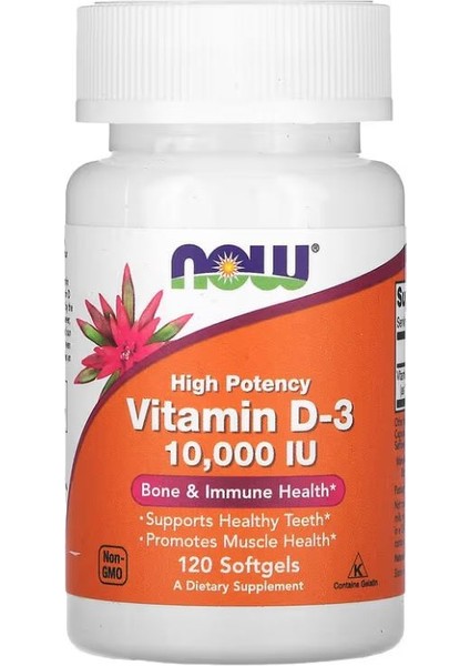 High Potency Vitamin D3 250 Mcg 10,000 Iu 120 Softgels