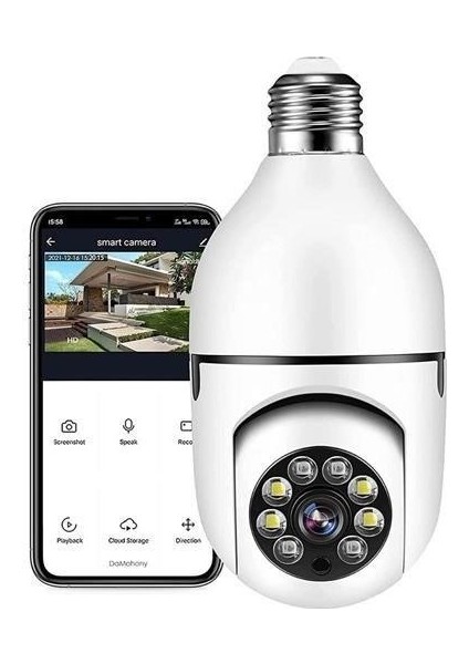 ® Wifi 360 Panoramik Ampul Kamera Gece Görüş Ses Akıllı Hareket Algılayıcı
