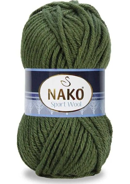 5 Adet Sport Wool 14431 Koyu Yeşil El Örgü iplikleri Yelek Hırka ipi Atkı Kazak ipliği