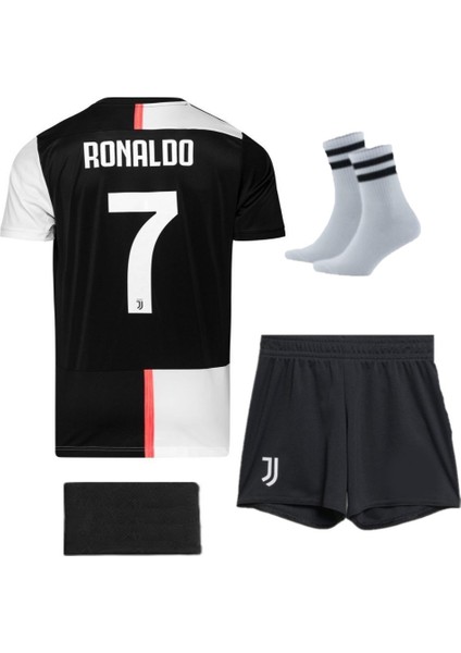 Juvent'us Ronald'o 2019/20 Sezon Retro Futbol Çocuk Alt Üst 4'lü Set