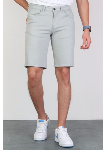 Erkek Baby Blue Slim Kesim Comfort Likralı Denim Esnek Jeans Kot Şort Thomas-Baby Blue fiyatları