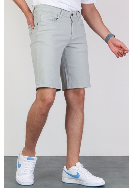 Erkek Baby Blue Slim Kesim Comfort Likralı Denim Esnek Jeans Kot Şort Thomas-Baby Blue modelleri