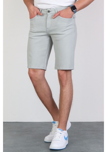 Erkek Baby Blue Slim Kesim Comfort Likralı Denim Esnek Jeans Kot Şort Thomas-Baby Blue fırsatları