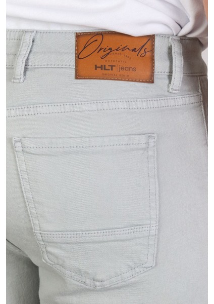 Erkek Baby Blue Slim Kesim Comfort Likralı Denim Esnek Jeans Kot Şort Thomas-Baby Blue