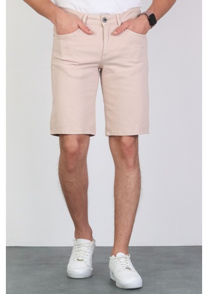 Erkek Rose Pink Slim Kesim Comfort Likralı Denim Esnek Jeans Kot Şort Thomas-Rose Pink fırsatları