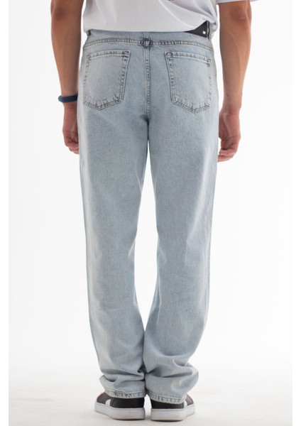 Erkek Baggy Fit Likrasız Rahat Kesim %100 Pamuk Loose Jean Kot Pantolon