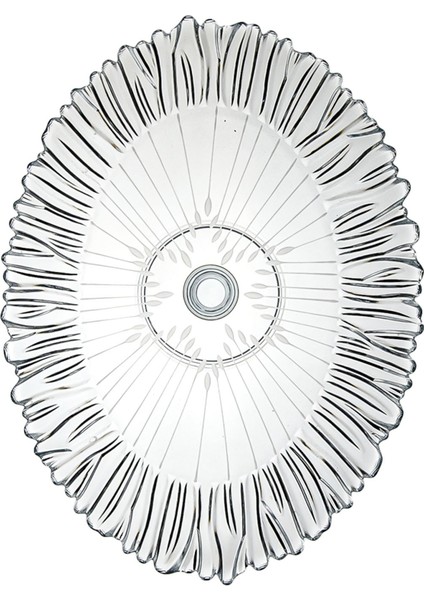33 cm Oval Ayaklı Cam Meyvelik Sunum Kasesi Vega Desenli