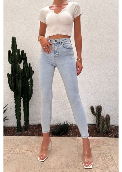 Mavi Kar Kadın Süper Skinny Fit Esnek Likralı Yüksek Bel Denim Jean Kot Pantolon JENNİE-2004 fiyatları