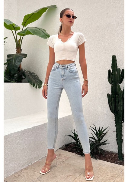 Mavi Kar Kadın Süper Skinny Fit Esnek Likralı Yüksek Bel Denim Jean Kot Pantolon JENNİE-2004 modelleri
