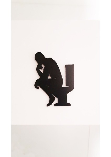Thinker Man Klozette Oturan Düşünen Adam - Kapı ,priz ,sifon Süsü Komik Dekoratif Plastik Çıkartma indirimleri