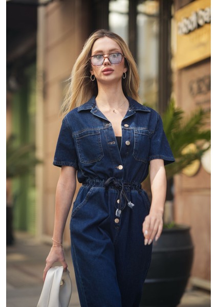 Yeni Beli Lastikli Jean Tulum