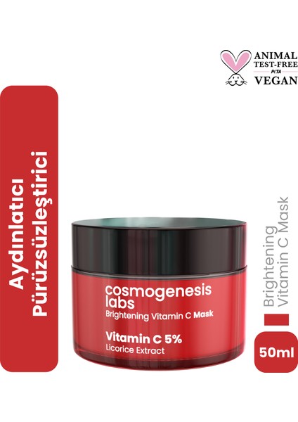 Aydınlatıcı C Vitamini Maske 50ML Cilt Besleyici ve Nemlendirici Etkili Anında Esneklik Antioksidan
