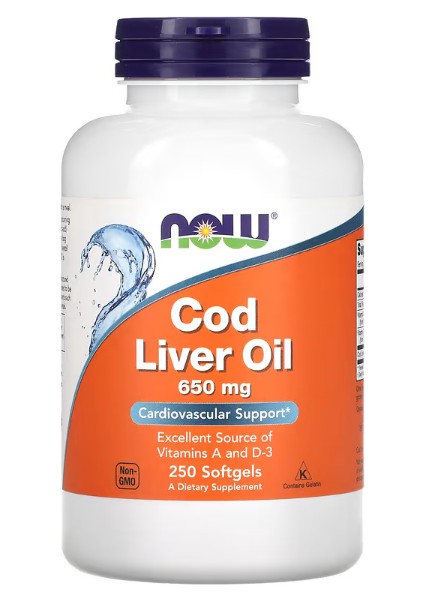 Cod Liver Oil 650 mg 250 Softgels
