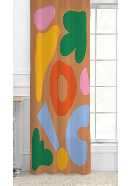 Çiçekler Yaprak Çizgili Bohem Desenli Özel Tasarım Dijital Baskılı (Tek Kanat) Modern Şık Fon Perde fiyatları