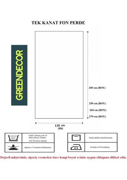 Bohem Çiçek Yaprak Desenli Özel Tasarım Dijital Baskılı (Tek Kanat) Modern Tarzlı Soft Şık Fon Perde