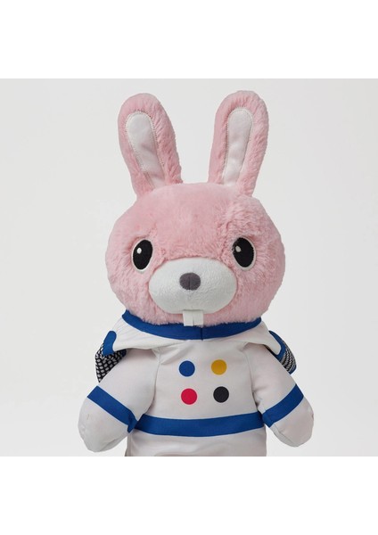Aftonsparv 28 cm Çıkarılabilir Astronot Giysili Tavşan Yumuşak Peluş Oyuncak Pembe Uzay Temalı