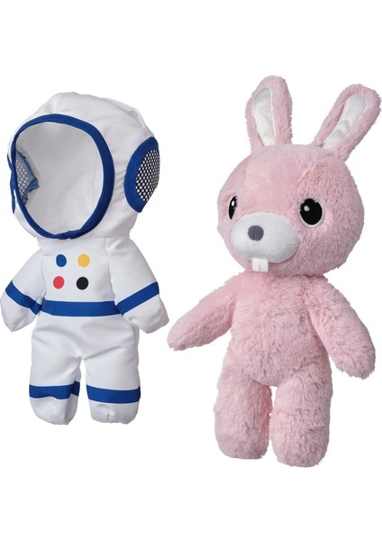 Aftonsparv 28 cm Çıkarılabilir Astronot Giysili Tavşan Yumuşak Peluş Oyuncak Pembe Uzay Temalı fiyatları