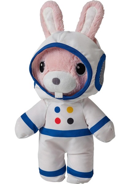 Aftonsparv 28 cm Çıkarılabilir Astronot Giysili Tavşan Yumuşak Peluş Oyuncak Pembe Uzay Temalı indirimleri