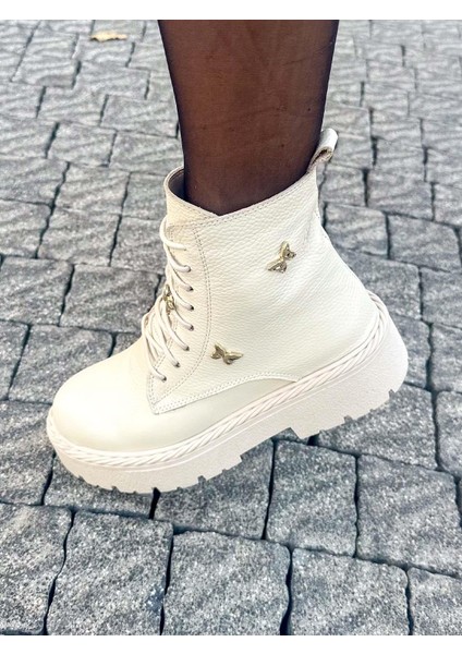 Winterfly Deri Bej Kadın Bot fiyatları