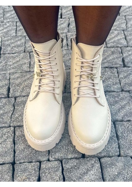 Winterfly Deri Bej Kadın Bot modelleri