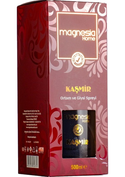 Kaşmir Parfüm Sprey Oto, ortam ve Tekstil Spreyi 500 ml Yüksek Kalıcılık