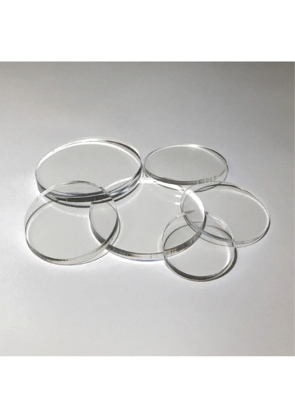 Şeffaf Pleksi Daire Dekoratif 3*3cm Yuvarlak Şeffaf Pleksi 100 Adet 3x3
