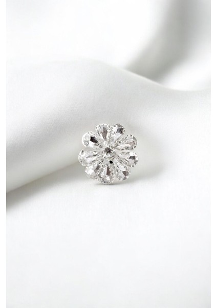 Yapıştırma Damla Taşlı Çiçek Aksesuar 5'li Paket