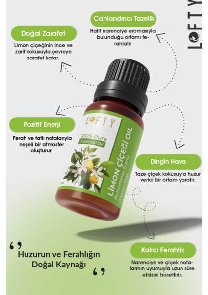 Limon Çiçeği Uçucu Yağ Buhurdanlık Esansı Konsantre Oda Kokusu Esans Buhur Yağı 10 ml