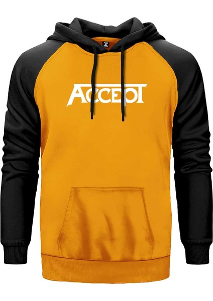 Accept Classic Logo Sarı Renk Reglan Kol Kapşonlu Sweatshirt