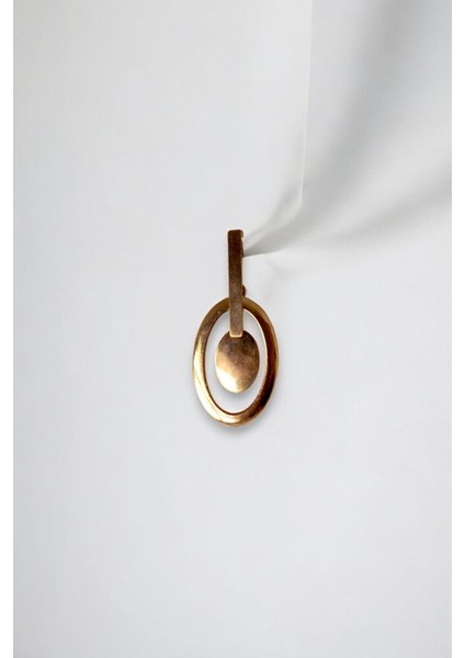 Metal Uzun Oval Form Broş