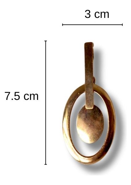 Metal Uzun Oval Form Broş