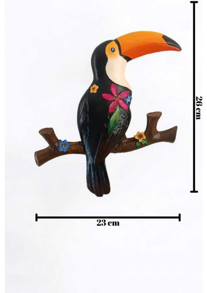 Büyük Boy Dekoratif Tukan Kuşu Farklı Renklerde Hediye Kutulu 1 Adet 23 x 26 cm