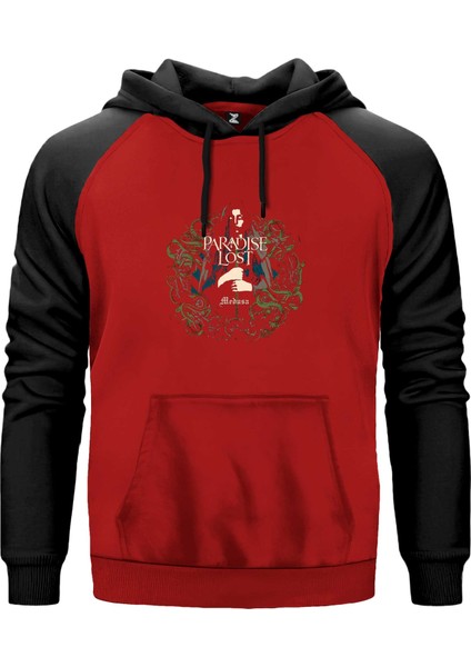 Paradise Lost Medusa Kırmızı Renk Reglan Kol Kapşonlu Sweatshirt