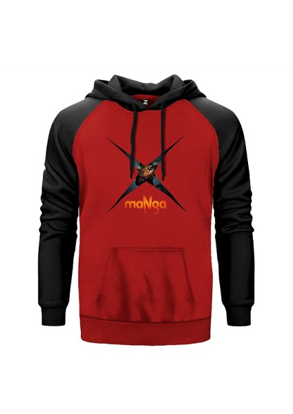 Manga 1000 Parça Kırmızı Renk Reglan Kol Kapşonlu Sweatshirt