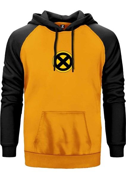 x Men Yellow Logo Sarı Renk Reglan Kol Kapşonlu Sweatshirt