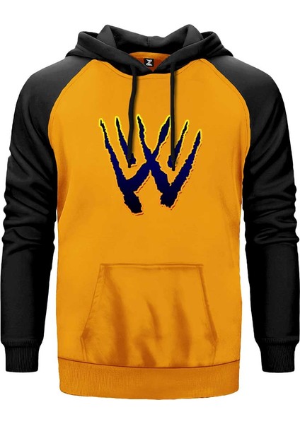 Wolverine Logo Sarı Renk Reglan Kol Kapşonlu Sweatshirt