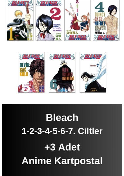 Bleach 1-2-3-4-5-6-7. Ciltler (7 Kitap) | Anime Kartpostallar
