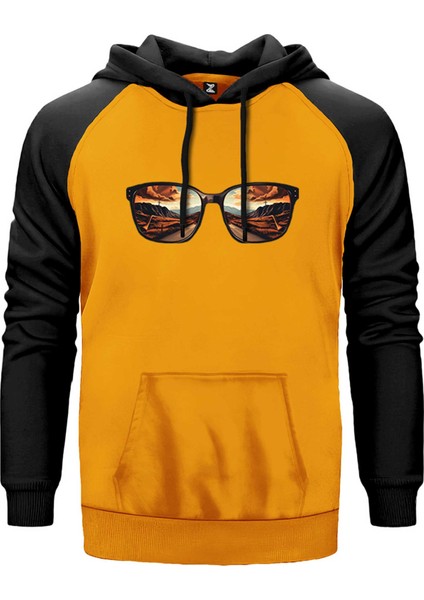 Highway Reflection Sarı Renk Reglan Kol Kapşonlu Sweatshirt