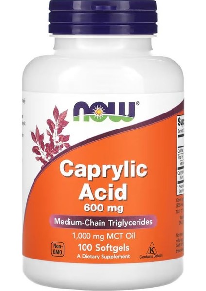 Caprylic Acid 600 mg 100 Softgels