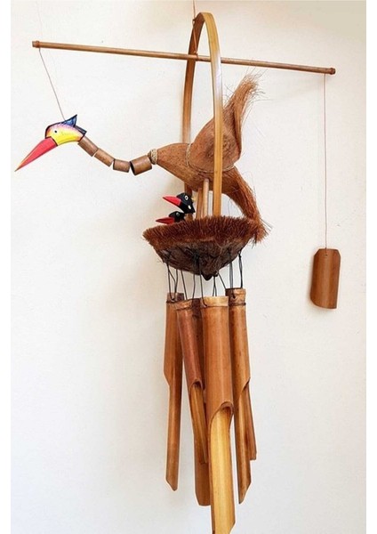 Leylek Tasarımlı Bambu Rüzgar Çanı Büyük Boy modelleri