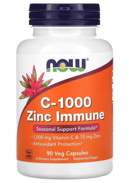 C-1000 Zinc Immune Vitamin C 1000 mg & Zinc 15 mg 90 Veg Capsules