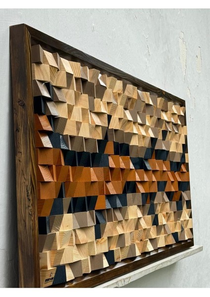 Ahşap Akustik Panel 120*60 cm Duvar Dekorasyonu Ahşap Tablo