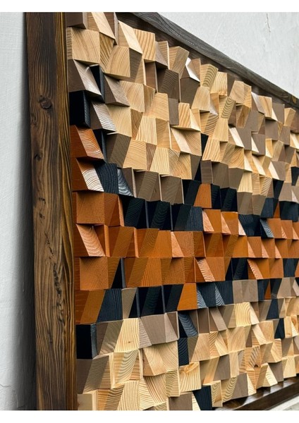 Ahşap Akustik Panel 120*60 cm Duvar Dekorasyonu Ahşap Tablo